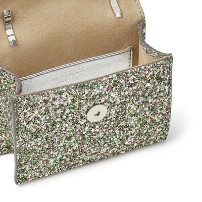 Shop Jimmy Choo Mini Paris Peppermint Coarse Glitter Fabric Super Mini Bag With Metal Buckle