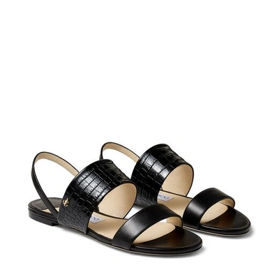 Shop Jimmy Choo Seia Flat In Black