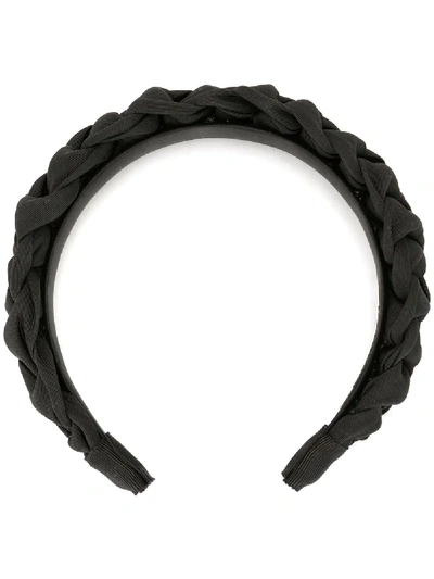 Shop Jennifer Behr Woven Detail Hairband In Black