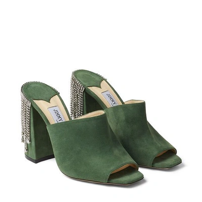 Shop Jimmy Choo Baia 100 In Cactus/crystal