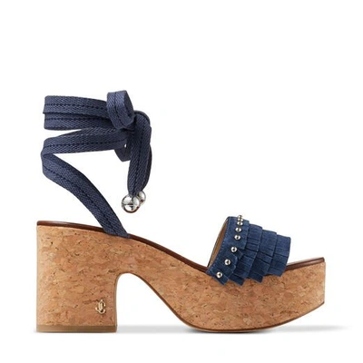 Shop Jimmy Choo Athi 80 In Denim/silver