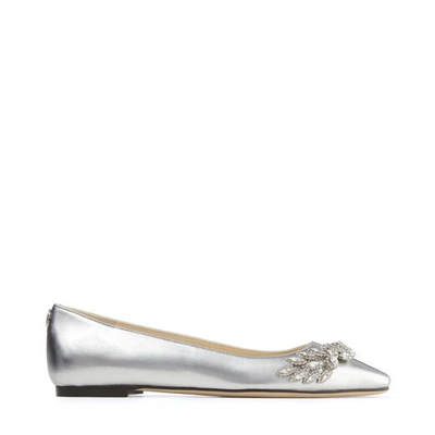 Shop Jimmy Choo Mirele Flat In Silver/crystal