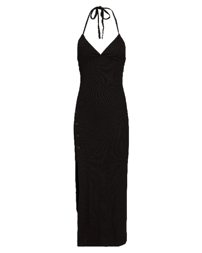 Shop Alix Nyc Pierce Rib Knit Halter Midi Dress In Black
