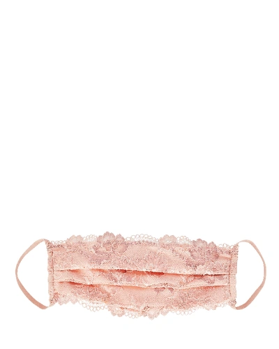 Shop Cosabella Savona Lace Face Mask In Blush