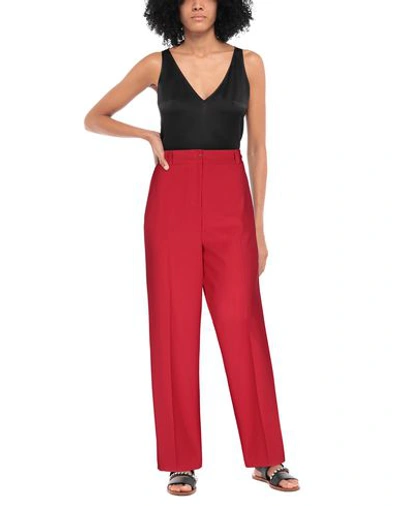 Shop Blumarine Woman Pants Red Size 8 Polyester, Wool, Elastane