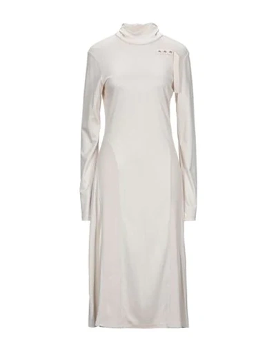 Shop Patrizia Pepe Woman Midi Dress Beige Size 2 Viscose, Polyurethane, Cotton, Polyester, Metal