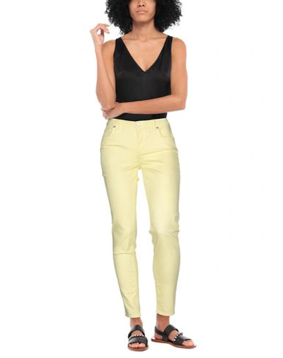 Shop Liu •jo Woman Jeans Yellow Size 25w-30l Cotton, Polyester, Elastane