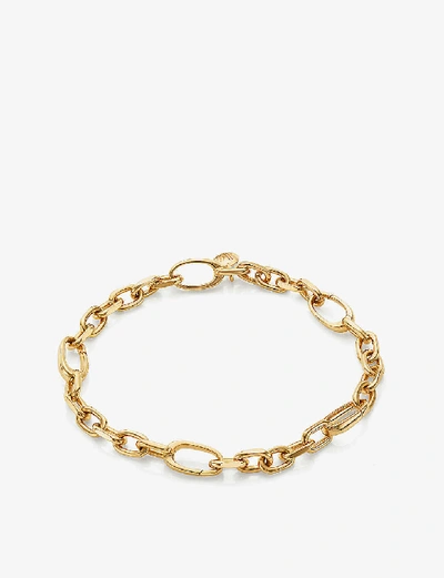 Shop Monica Vinader Womens Gold Alta Capture 18ct Gold-vermeil Sterling Silver Charm Bracelet