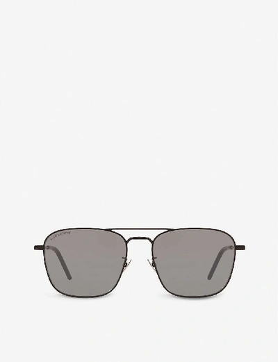 Shop Saint Laurent Sl 309 Pilot-frame Sunglasses In Black