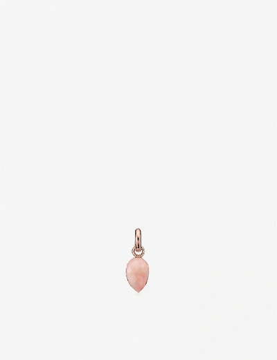 Shop Monica Vinader Fiji Bud Mini 18ct Rose Gold-plated Vermeil Silver And Pink Opal Pendant