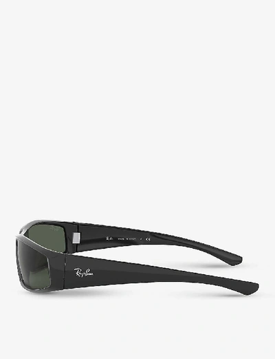 Shop Ray Ban Ray-ban Womens Black Rb4335 Rectangle-frame Sunglasses