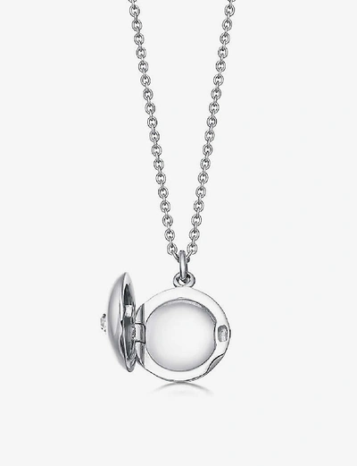 Shop Astley Clarke Women's Sterling Silver Small Astley 18ct Sterling Silver And White Sapphire Locket