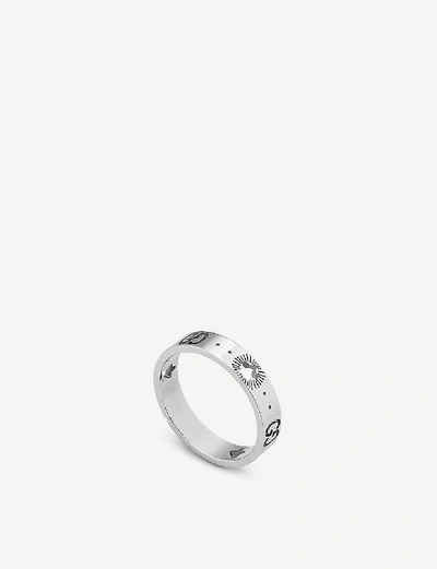 Shop Gucci Icon 18ct White-gold Ring In White Gold