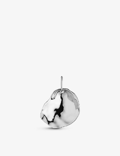 Monica Vinader Nura Recycled Sterling Silver Shell Shaped Charm Pendant In Silver