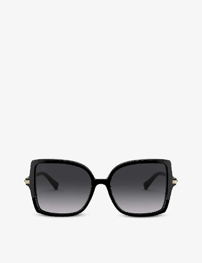 Shop Valentino Va4072 Butterfly-frame Sunglasses In Black