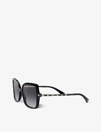 Shop Valentino Va4072 Butterfly-frame Sunglasses In Black