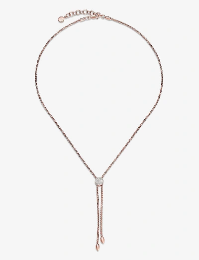 Shop Monica Vinader Womens Rose Gold Fiji Button 18ct Rose-gold Vermeil And Diamond Necklace 1 Size