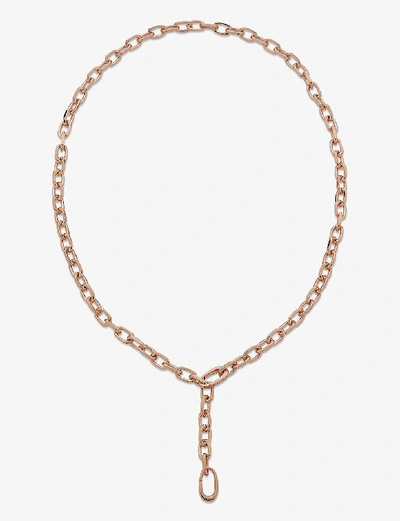 Shop Monica Vinader Alta Capture Charm 18ct Rose Gold-vermeil Link Necklace