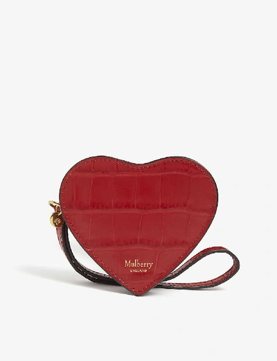 Mulberry Small Classic Grain Leather Zip Coin Pouch, Scarlet