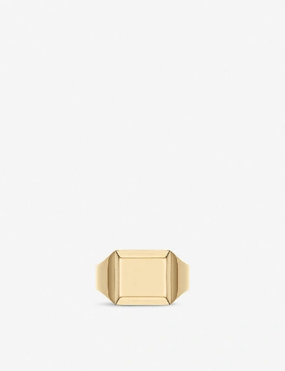 Monica Vinader Signature Recycled 18ct Yellow Gold-plated Vermeil Sterling-silver Signet Ring In Gold