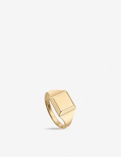 Shop Monica Vinader Women's Gold Signature Recycled 18ct Yellow Gold-plated Vermeil Sterling-silver Signe