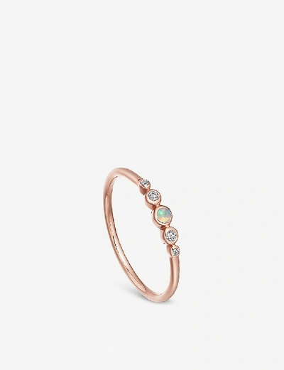 Shop Astley Clarke Icon Nova 14ct Rose-gold, Diamond And Opal Ring