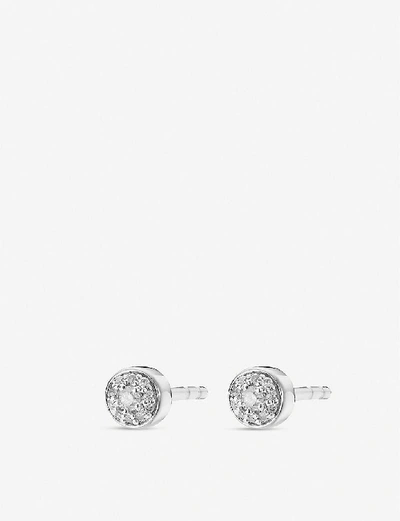 Shop Monica Vinader Women's Silver Fiji Tiny Button Sterling Silver And Diamond Single Stud Earrings