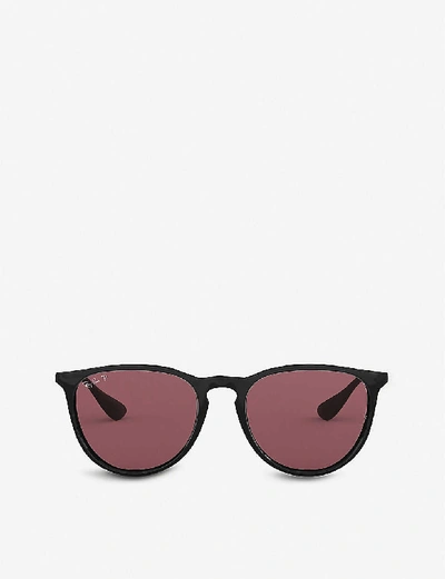 Shop Ray Ban Rb4171 Erika Round-framed Acetate And Metal Sunglasses