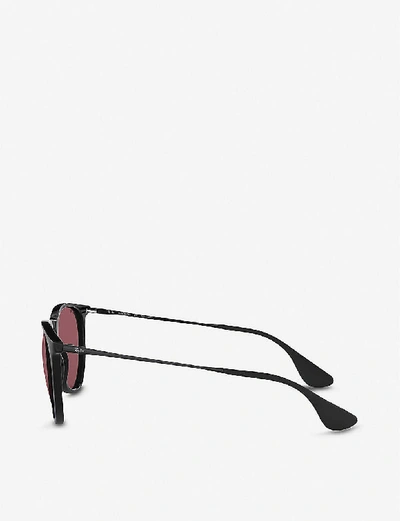 Shop Ray Ban Rb4171 Erika Round-framed Acetate And Metal Sunglasses