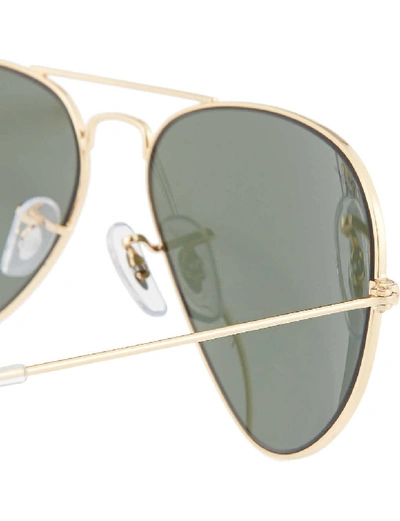 Shop Ray Ban Ray-ban Women's Arista Original Aviator Metal-frame Sunglasses With Green Lenses Rb3025 58