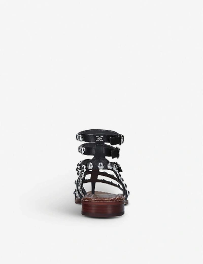 Shop Sam Edelman Eaven Studded Leather Sandals In Black