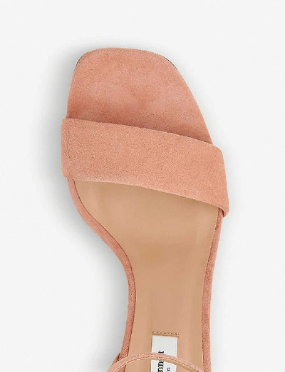 Shop Lk Bennett Nissi Suede Heeled Sandals In Pin-clay