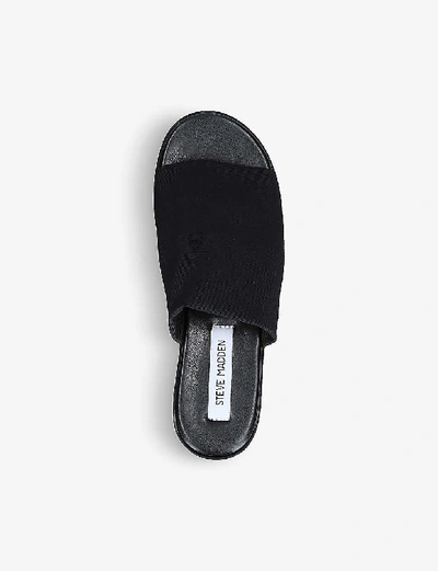 Shop Steve Madden Womens Black Slinky Stretch-woven Platform Sandals 8