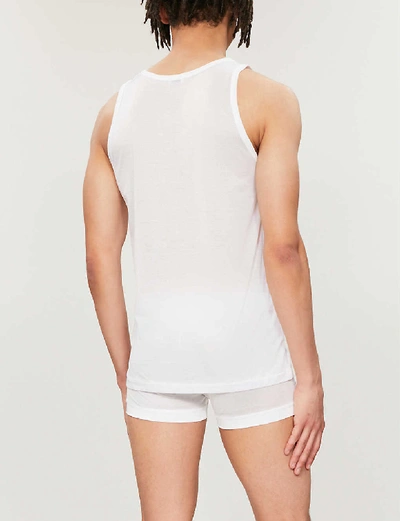 Shop Zimmerli Mens 252 Royal Classic Cotton Vest Whit: White Xxl