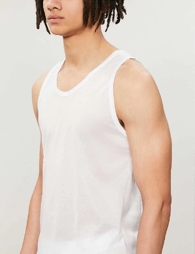 Zimmerli Scoop-neck Sleeveless Tank Top In Whit: White