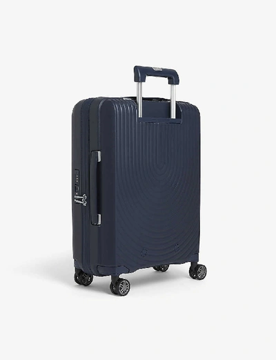 Shop Samsonite Hi-fi Spinner Expandable Suitcase 55cm In Dark Blue