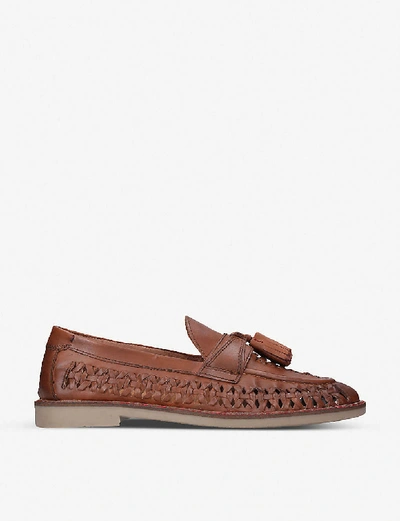 Shop Kg Kurt Geiger Oscar Tassel Leather Loafers In Tan