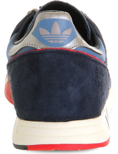 Shop Adidas Originals Boston Super Trainers In Blue Metallic Silver