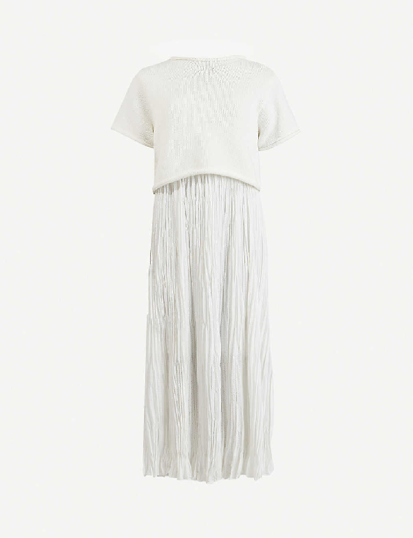 cotton knit midi dress