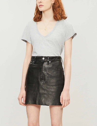 Shop Paige Womens Heather Grey Zaya V-neck Cotton And Modal-blend T-shirt Xs