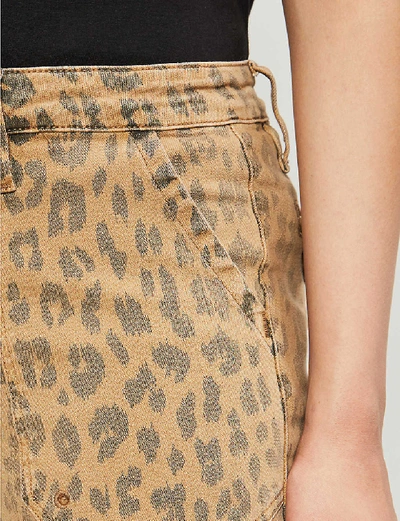 Shop Frame Service Cheetah-print Straight High-rise Jeans In Cheetah+cargo