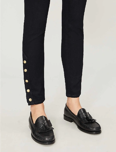 Shop Claudie Pierlot Papayeh Slim-fit Low-rise Jeans In Navy