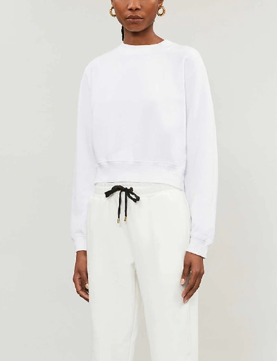 Shop Cotton Citizen Milan Round-neck Cotton-jersey Sweatshirt In White