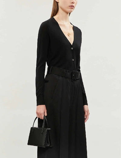 Shop Theory Regal Wool-blend Cardigan In Black