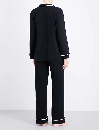 Eberjey Gisele Jersey Knit Pajamas In Black/sorbet Pink