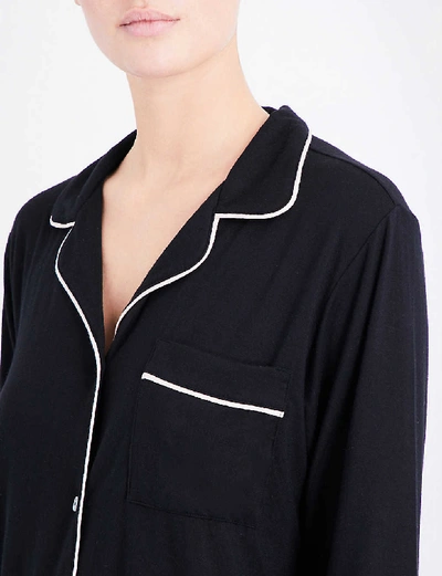Eberjey Gisele Jersey Knit Pajamas In Black/sorbet Pink