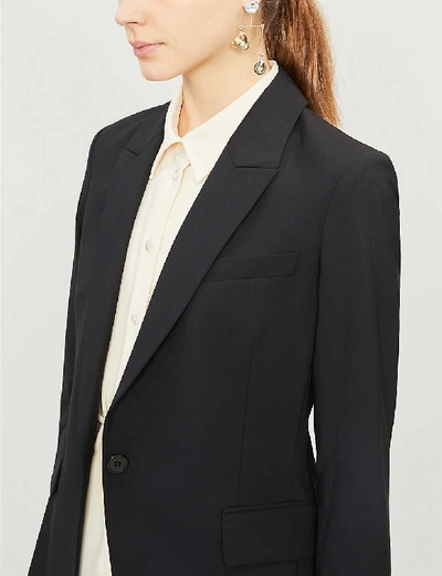 Theory 'etiennette' Peaked Lapel Wool Long Blazer In Opal+green