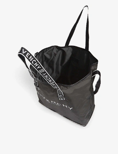 Shop Givenchy Foldable Nylon Tote Bag In Black