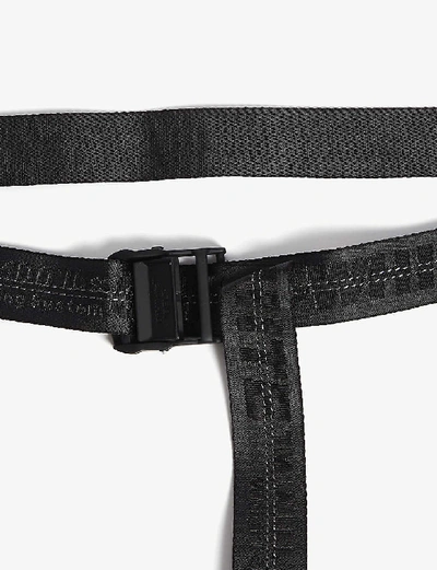 Shop Off-white Womens Blk Blk Industrial Tape Jacquard Belt