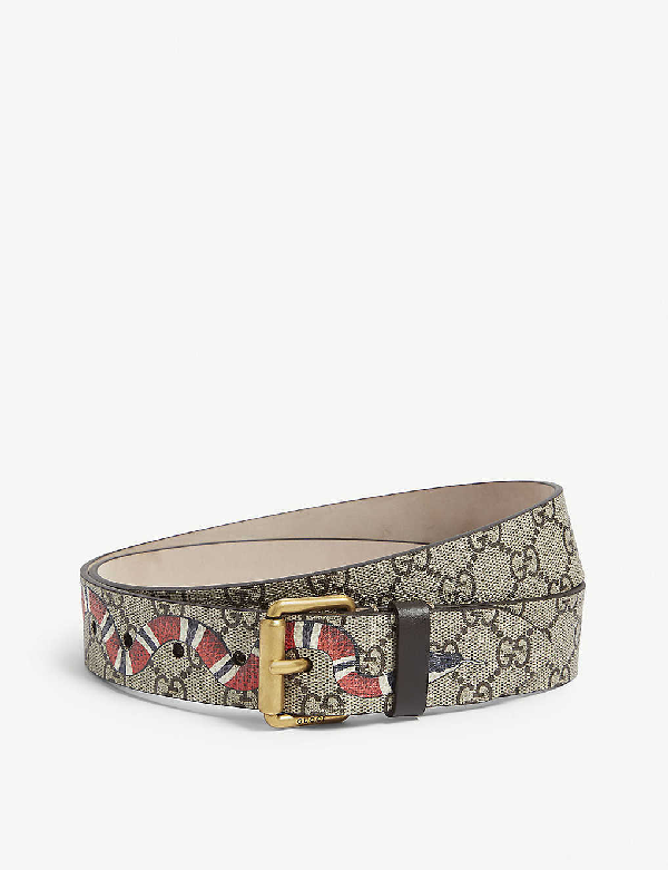 gucci snake print gg supreme belt